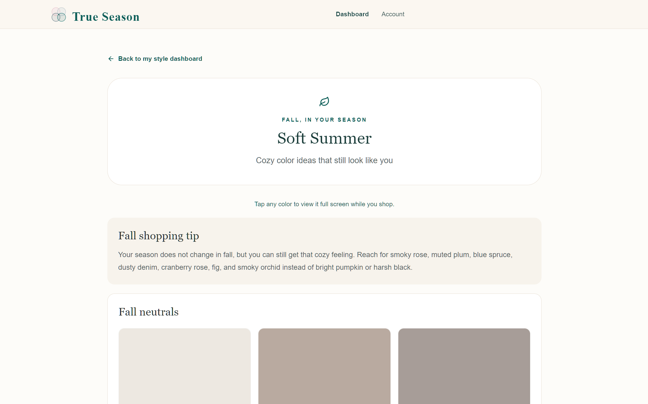 Seasonal fall color guide
